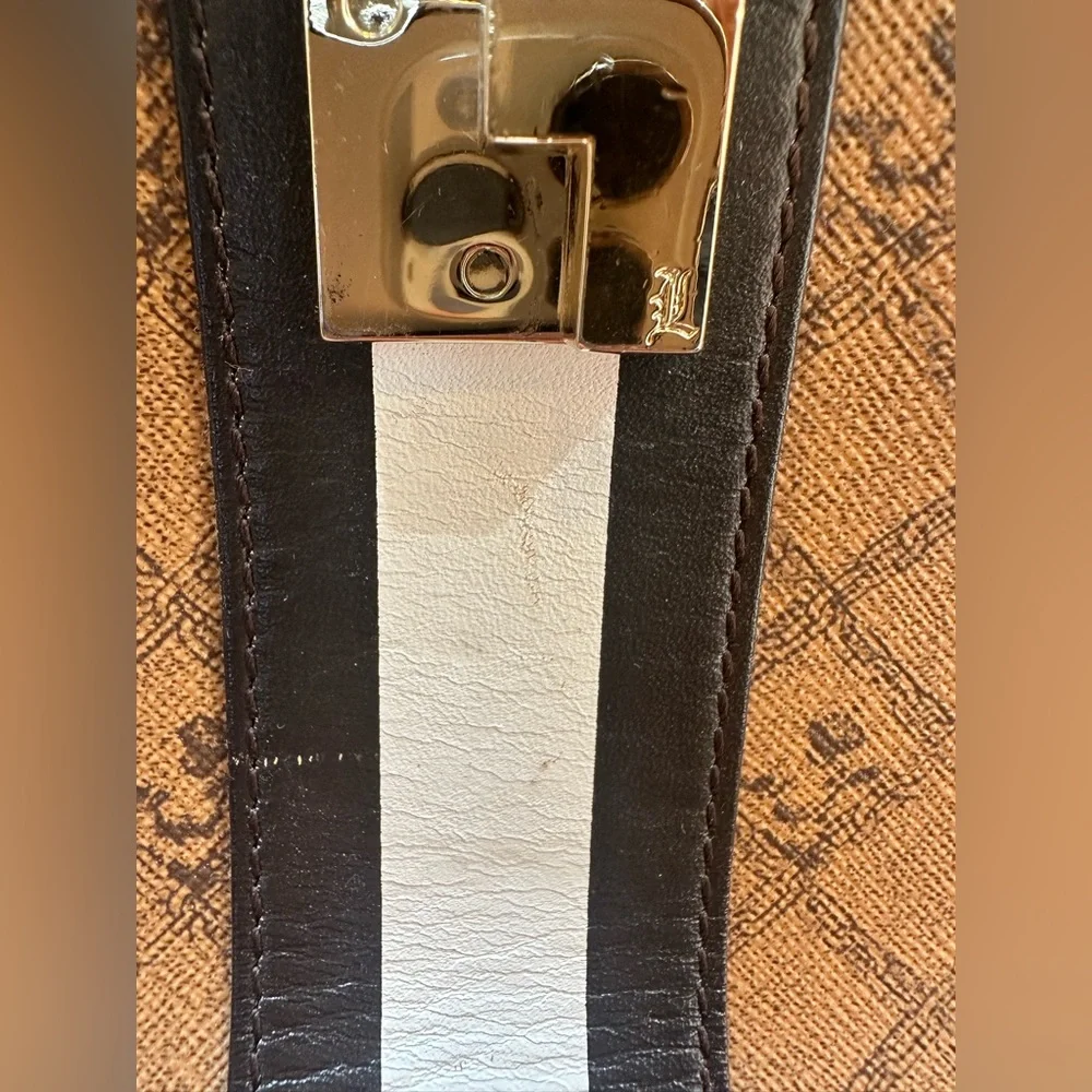 Rare L.A.M.B. Gwen Stefani "Kingston" Lipstick Tote + Stripped Cloth Bag - Picture 12 of 15